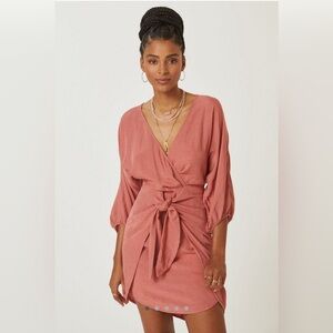 Anthropologie Rust Wrap Dress